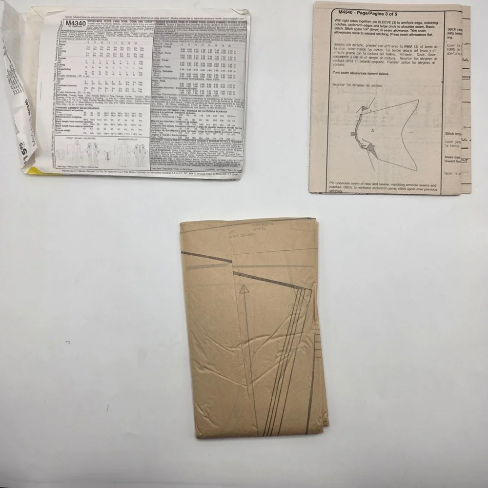 Vintage Sewing Pattern Piece Multi-Size 6-12 Tissue Paper Dressmaking Tailoring